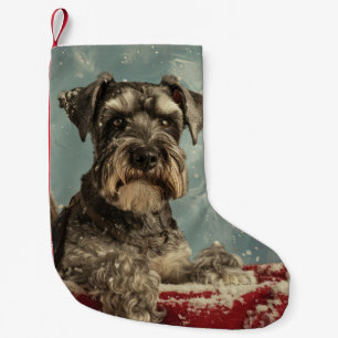 Schnauzer Dog Christmas Festive Small Christmas Stocking