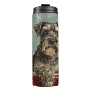 Schnauzer Dog Christmas Festive Thermal Tumbler