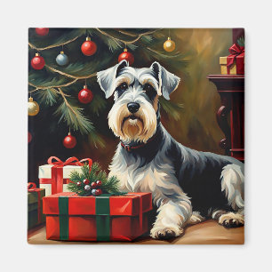 Schnauzer Dog Christmas Magnet