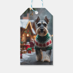 Schnauzer Dog Christmas Snow Holiday  Gift Tags