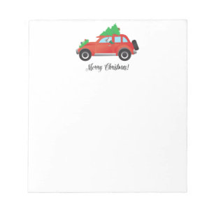 Schnauzer Dog Driving Christmas Car Notepad