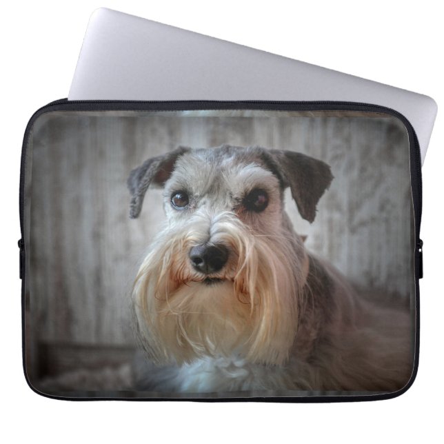 Schnauzer Dog face Laptop Sleeve (Front)