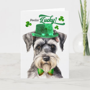 Schnauzer Dog Feelin' Lucky St Patrick's Day Holiday Card