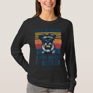 Schnauzer Dog Funny Schnauzer Dog Dad Mum Men Wom T-Shirt