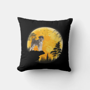 Schnauzer Dog Gift Ideas Halloween Pumpkin Costume Cushion