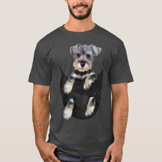 Schnauzer Dog in Pocket Puppy Gifts T-Shirt