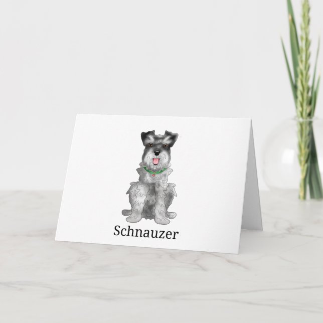 Schnauzer Dog l Holiday Card (Front)