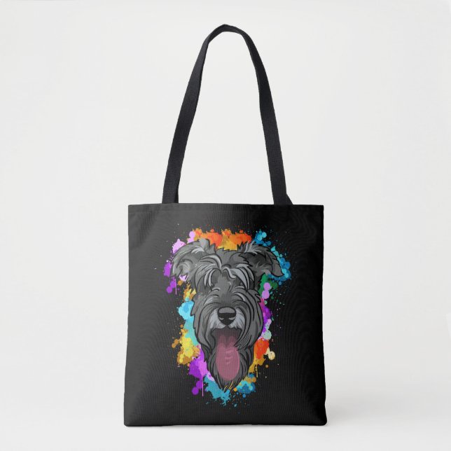 Schnauzer Dog Lover Colourful Puppy Tote Bag (Front)