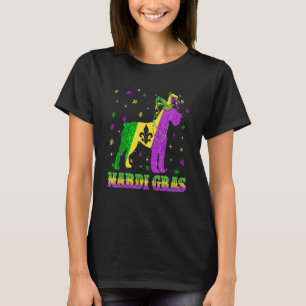 Schnauzer Dog Mardi Gras Carnival Jester Beads T-Shirt