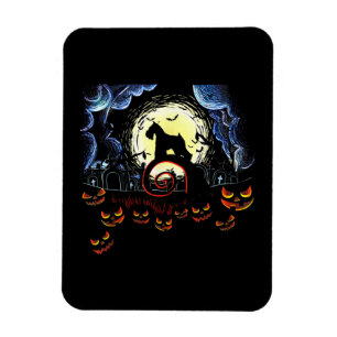 Schnauzer Dog & Moon Funny Halloween Costume gift Magnet