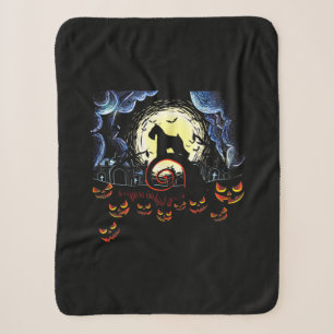 Schnauzer Dog & Moon Funny Halloween Costume gift Sherpa Blanket