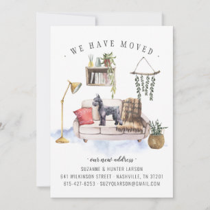 Schnauzer Dog Moving Announcement