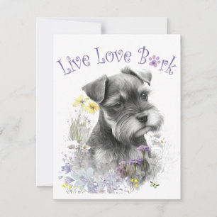 Schnauzer Dog Mum Floral Card