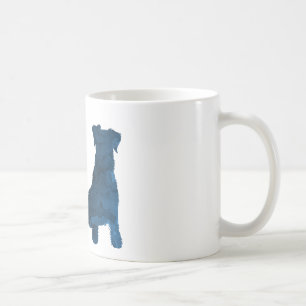 Schnauzer Dog Navy Blue Silhouette Coffee Mug