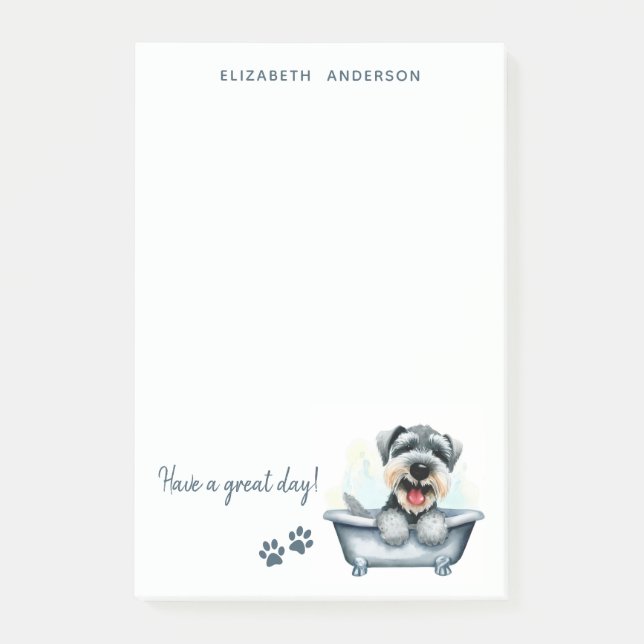 Schnauzer Dog Personalised Post-it Notes (Front)