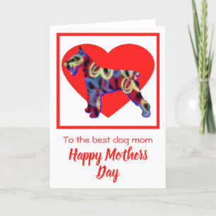 Schnauzer Dog Red Heart Mother’s Day Card