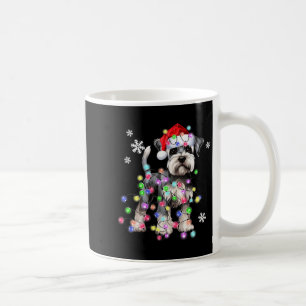 Schnauzer Dog Reindeer Christmas Lights Ugly Xmas  Coffee Mug