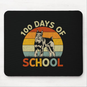 Schnauzer Dog Retro Boys Girls 100th Day Of School Mouse Pad