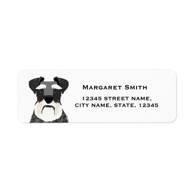 schnauzer dog return address label (Front)