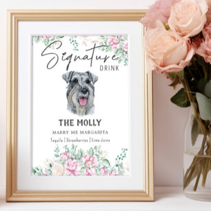 Schnauzer Dog Signature Drink Sign