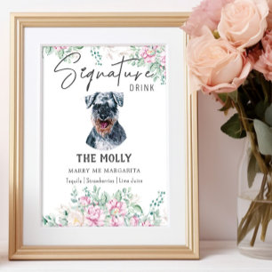 Schnauzer Dog Signature Drink Sign