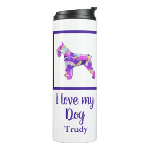 Schnauzer Dog Silhouette Cute Purple PY&B  Thermal Tumbler