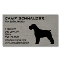 Schnauzer Dog Silhouette (Natural Ears) Faux Wood