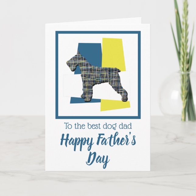 Schnauzer Dog Silhouette TriColour Father’s Day Card (Front)