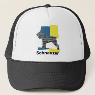 Schnauzer Dog Silhouette TriGrid Trucker Hat