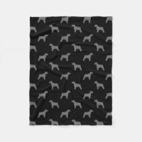 Schnauzer Dog Silhouettes Pattern Black and Grey