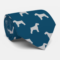 Schnauzer Dog Silhouettes Pattern Grey and Blue