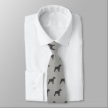 Schnauzer Dog Silhouettes Pattern Grey Tie<br><div class="desc">This original Schnauzers pattern neck tie makes a great gift for dog dads! Available in a variety of colours, this cool tie makes a statement for anyone who loves Schnauzers. An awesome gift for the guy who wears a tie for business, or for special events like holiday programs, AKC dog...</div>