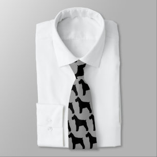 Schnauzer Dog Silhouettes Pattern Tie