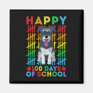 Schnauzer Dog Student Happy 100 Days Of School Magnet