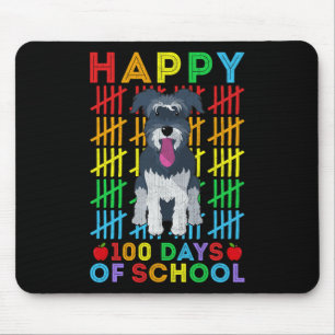 Schnauzer Dog Student Happy 100 Days Of School Mouse Pad