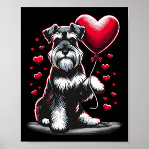 Schnauzer Dog Valentine's Day Dog Owner Valentine Poster