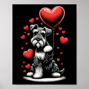 Schnauzer Dog Valentine's Day Dog Owner Valentine  Poster