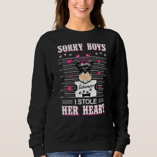 Schnauzer Dog Valentines Day I Stole Her Heart Val Sweatshirt