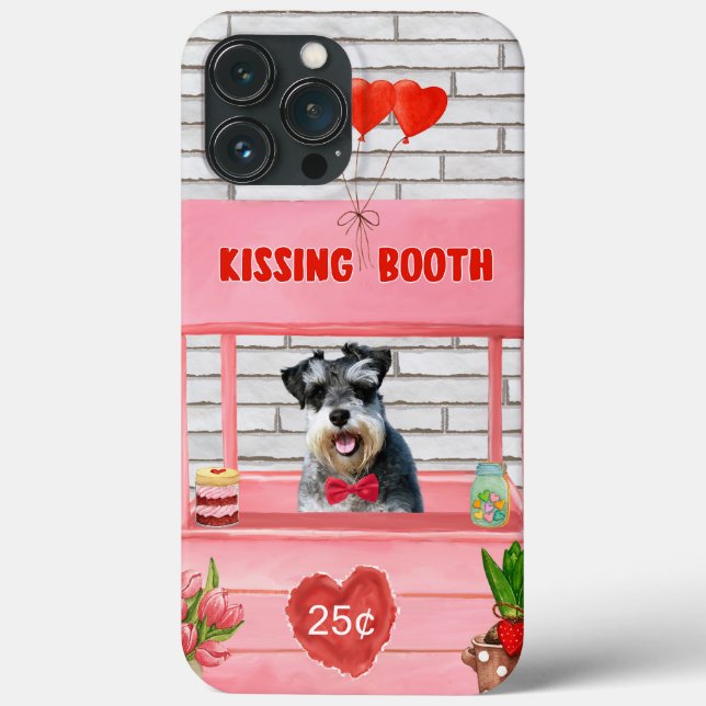 Schnauzer Dog Valentine's Day Kissing Booth Case-Mate iPhone Case (Back)