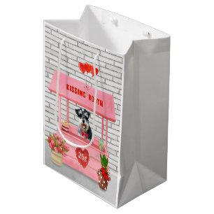 Schnauzer Dog Valentine's Day Kissing Booth Medium Gift Bag