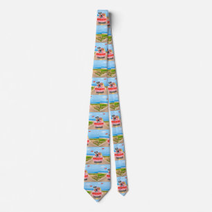 Schnauzer Dog Valentine's Day Truck Hearts Tie