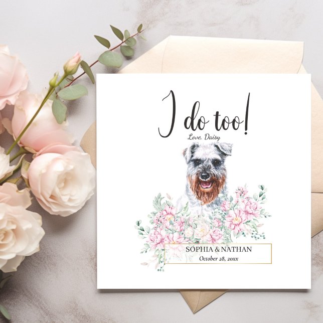 Schnauzer Dog Wedding Cocktail Napkins (Creator Uploaded)