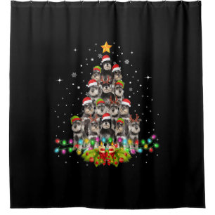 Schnauzer Dogs Tree Christmas Sweater Xmas Pet Shower Curtain