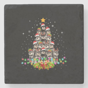 Schnauzer Dogs Tree Christmas Sweater Xmas Pet Stone Coaster