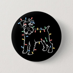 Schnauzer Dogs Tree Christmas Xmas Pet Animal Dog 6 Cm Round Badge