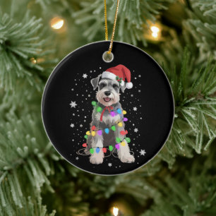 Schnauzer Dogs Tree Christmas Xmas Pet Animal Dog  Ceramic Ornament