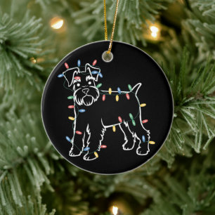 Schnauzer Dogs Tree Christmas Xmas Pet Animal Dog  Ceramic Ornament