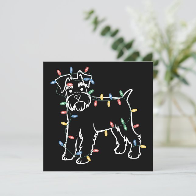 Schnauzer Dogs Tree Christmas Xmas Pet Animal Dog  Holiday Card (Standing Front)