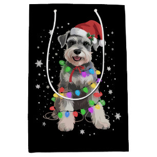 Schnauzer Dogs Tree Christmas Xmas Pet Animal Dog Medium Gift Bag