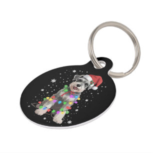 Schnauzer Dogs Tree Christmas Xmas Pet Animal Dog  Tag